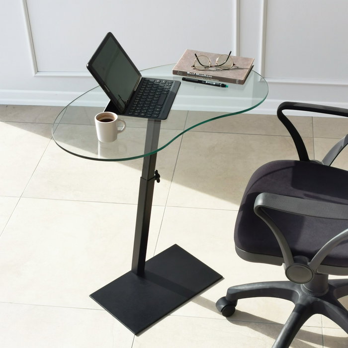 Hanah Home Fagioli - Mesa de centro negra con cristal templado Hanah Home Fagioli - Mesa de centro negra con cristal templado